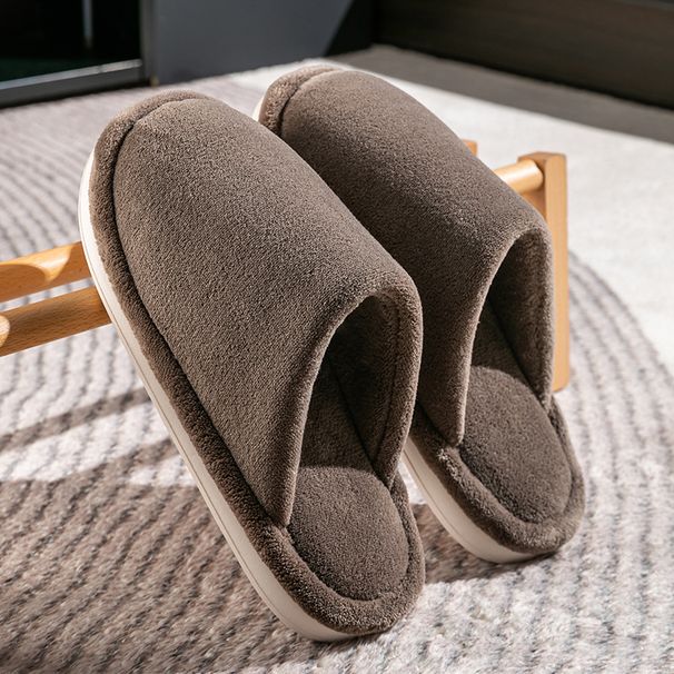 MTX Men's Large Size Cotton Home Indoor Autumn Thickened Plush Slippers For Wooden Floors Winter_vogvips.com
