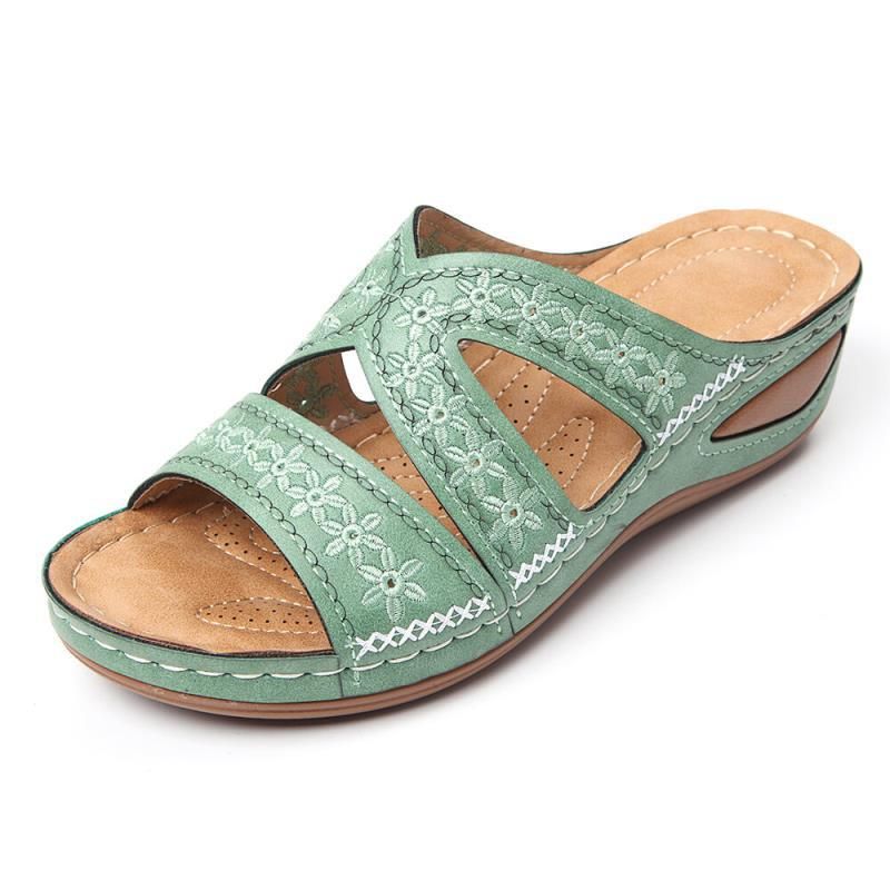 New Flat Women's Slippers Big Size One Word Fish Mouth Pop Slippers_vogvips.com