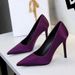 Women's Shoes Banquet High Heels For Women, Pointed Toe, Low Cut, High End Satin Slip On Stiletto Heels, Sexy Single Shoes For Women._vogvips.com