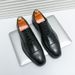 New Black And White Color-block Carved Brick Men's Shoes For Men's Business Leather British Derby Shoes Pointed Toe Banquet Wedding Leather Shoes_vogvips.com