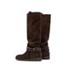 Velvet-textured Boots For Women, Model 25, Chunky Heel With Tassels, Milarad Long-leg Boots With Gathered Fabric, Knight-style Boots._vogvips.com