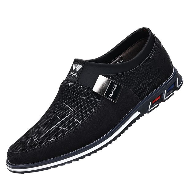 The DM32863 Microfiber Men's Casual Shoes Black Print On Black Cloth, Choose Size And Tell Seller_vogvips.com
