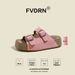 Women's Toast Style Sandals 4.5cm Platform Sole Genuine Leather Brown Apricot Gray Beige Summer Fashion Slippers_vogvips.com