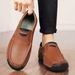 Plus-Size Men's Shoes, Pure Handmade Leather Loafers, Slip-On Soft Sole Moccasins, Sizes 46, 47, 48_vogvips.com
