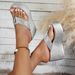 2025 Summer Women's Solid Color Herringbone Thick Bottom Slope Heel Sandals Waterproof Platform Slippers Women_vogvips.com