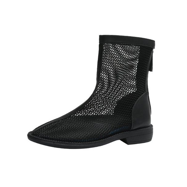 Spring Net Boots Boots Breathable Women's Boots Mesh Hollow Martin Boots Short Boots Flat Boots Women's Summer Boots_vogvips.com