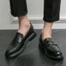 Men's Classic Leather Casual Shoes With Anti-Slip Thick Sole Outdoor Walking Shoe Pointed Toe Comfortable And Durable_vogvips.com