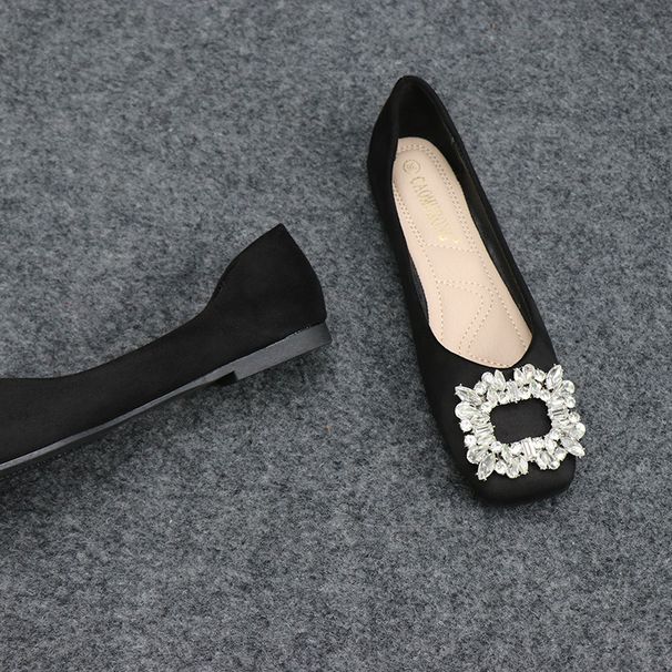 High-End French Style Evening Breeze Elegant Black Low Heel Single Shallow Mouth Spring Slip-On Women's Shoes Loafers_vogvips.com