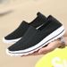 Summer Men Sneakers Black Braid Beach Soft Light Weight Sports Shoes Casual Weave Breathable Pierced Slip On Flats Tennis Sneakers_vogvips.com