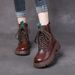 Top Layer Cowhide Martin Boots For Women, European Style, Platform Heel, Single Vintage Handmade, Versatile Mid-Heel_vogvips.com