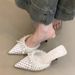 French Temperament Bag Head Half Slippers Women Wear Spring And Summer New Lace Lace Skirt Beautiful High Heels Women_vogvips.com