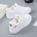 White Sneakers 2024 New Women's Korean Style Board Student Casual Spring And Autumn Flat Lace-up Single Shoes_vogvips.com