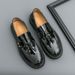New Fashion Genuine Leather Tassel Business Casual Loafer Shoes For Men Black Business Formal Leather Shoes For Daily Office Casual Men's Shoes For Dr_vogvips.com