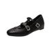 Niche Vintage Mary Jane Bow-toed Shoes For Women Wearing A Square Toe For Lazy People With A Slip-on Single Shoe_vogvips.com