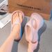 Small People Heighten 7cm Thick-soled Flip-flops For Women's New Summer Outer Wear Fashionable Non-slip Flip-flops Beach Sandals_vogvips.com