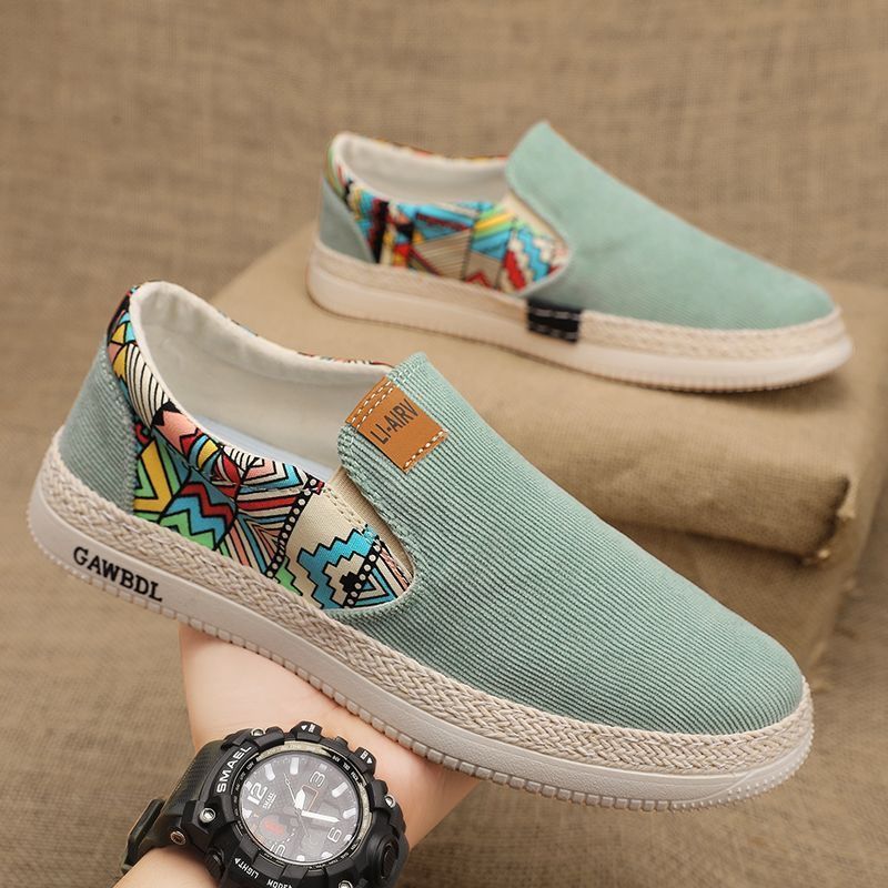 "Men's Traditional Beijing Cloth Shoes Summer Breathable Slip-On Casual Sneakers Lightweight Comfortable Fisherman Loafers For Daily Wear_vogvips.com
