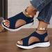 Cross-border Plus-size 35-43 New Sandals, Spring-summer Mesh Thick-soled Slip-on Peep-toe Fly-knit Casual Sports Women's_vogvips.com