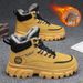 Glide Men's Martin Winter 2024 New Style Fleece-Lined Warm Cotton Shoes High-Top Non-Slip Waterproof Work Safety Boots_vogvips.com