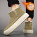 Men's Winter Snow Boots Slip-On Fleece Lined Warm Anti-Slip Casual Shoes With Thick Sole_vogvips.com