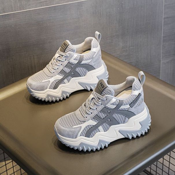 Old Dad Women's Shoes - New Style Breathable Mesh Thick-soled High-ankle Korean-Style Versatile Casual Sports Shoes For Women_vogvips.com