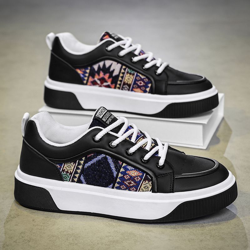 Men's Casual Sneakers Fashion Breathable Low-Top Lace-Up Shoes With Rubber Sole For Daily Wear Thick Soled Sports Trendy Shoes_vogvips.com