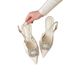 Morning Steps, Elegance, Light Cream Yellow Pointed Square Buckle Rhinestone High Heels, Women's Spring And Summer Air_vogvips.com