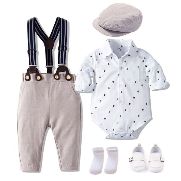 Autumn New Long Sleeve Romper Set Infant Clothing Boys Fashion Gentleman Outfit_vogvips.com