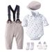 Autumn New Long Sleeve Romper Set Infant Clothing Boys Fashion Gentleman Outfit_vogvips.com