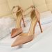 9863-5 Simple High Heel Satin Shallow Mouth Pointed Hollow Sexy Nightclub Slim Sandals_vogvips.com