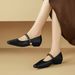 cameido Retro Square - Toe Single - Strap Chunky - Heel Low - Cut Slip - On Shoes, Suitable For Spring._vogvips.com