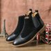 New Fashion Retro Martin Boots Men's Thick Sole Lace-up Business Leather Men's Boots Round Toe Thick Sole High Top Leather Boots Chelsea Short Boots_vogvips.com