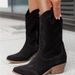 Western Ankle Boots For Women, Fashion PU Leather Pointed Toe With Chunky Heel, Cozy Faux Fur Lining, Sizes 35-43_vogvips.com