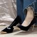 Elegant Pointed-Toe Slip-On High Heels For Women - 6-8cm Chunky Heel, Breathable PU Upper, Non-Slip Rubber Sole, Comfortable Lining_vogvips.com