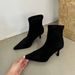 ShoeVault Pointed Toe For Women 2024 Autumn Winter New Suede Leopard Print Patchwork Stretch Slim European And American Style Thin_vogvips.com