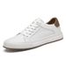 Men's Little White Shoes Breathable Leather Board Shoes Casual Shoes Comfortable Low-top Shoes_vogvips.com