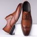 Business Dress Leather Fashion British Block Large Men's Lace Derby Shoes Size 4748_vogvips.com