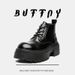 Lace-up High-top Thick-soled Heightening Men's Boots Fleece Short Boots Tooling Boots Martin Boots_vogvips.com