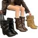 Cowhide Version~Hot Girl Short With Thick Heels, Melad Mid-Calf Boots, Elegant Pointed Toe Slimming Knight Martin Boots_vogvips.com