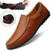 Genuine Leather Men Casual Luxury Brand 2025 Mens Loafers Moccasins Breathable Slip On Black Driving Shoes Plus Size_vogvips.com