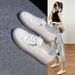 Little White Shoes Women's Beef Tendon Sole Soft Leather Casual Single Shoes One Pedal Women's Shoes Flat Bottom_vogvips.com