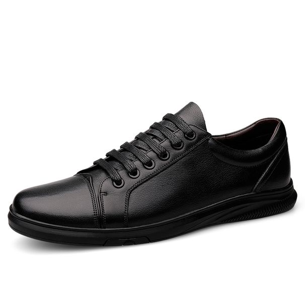 Genuine Leather Brand White High Quality Casual For Men Laces Up Summer Breathable Walk Shoes Fashion Sneaker_vogvips.com