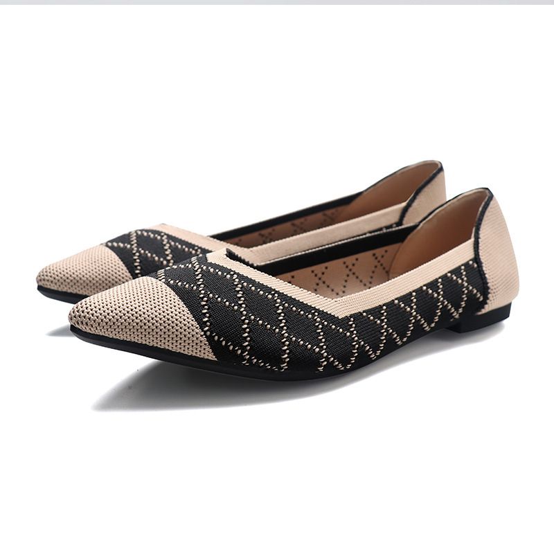 Eggroll European American Princess Spring And Autumn Fly-knit Single Loafers, Flat Women's Shoes, Soft-soled Knitted_vogvips.com