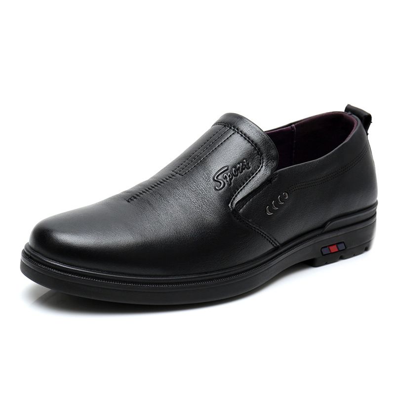 Spring And Autumn New One Step Dad Sole Soft Surface Anti Slip Middle Aged Leather Fashion Casual Single Super Fiber_vogvips.com