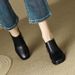 British Deep Mouth Single Shoe French Square Toe Thick Heel High Heels 2025 Spring And Autumn New Versatile Brown_vogvips.com