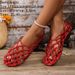 Women's Hand Woven Flat Bottomed Ballet Shoes Genuine Leather Mary Jane Shoes Sheepskin Version_vogvips.com