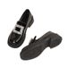 Rhinestone Square Buckle Loafers, Korean Version Of College Small Leather Shoes, Student Casual Women's Shoes, Single Shoes_vogvips.com