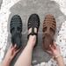 2025 Spring/Summer New Roman Sandals For Women, Jelly Shallow Flat Buckle Closed-Toe Hollow Comfortable Single Shoes,_vogvips.com