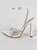 Fashion Rhinestone Cross Back Strap, Pointed Toe Exposed, Slim Heel High-heeled Sandals For Women_vogvips.com