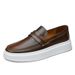 Large Size Loafers Men's Casual Little White Shoes Dress Foot Cover Platform Leather Shoes_vogvips.com