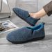 Bebealy Men's Warm Non-Slips Slippers Cozy Casual Indoor Outdoor Flats Slides Plush Bedroom Warm Shoes Male Soft Sole Home Shoes_vogvips.com